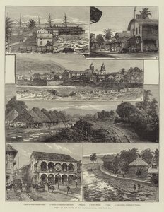 पनामा नहर के मार्ग पर दृश्य